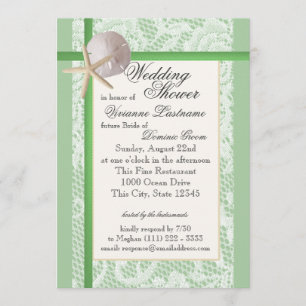 Ocean Theme Wedding Shower Mint Green Invitation