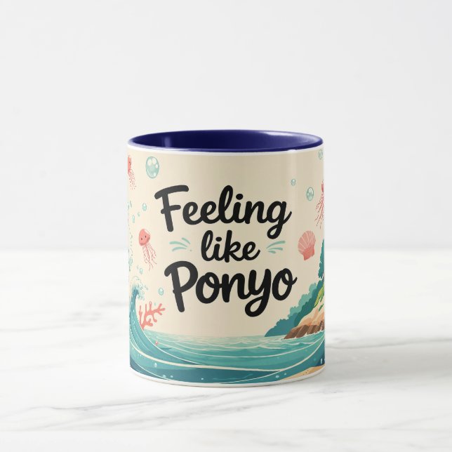 Ocean-Themed Mug, Japanese Ponyo Inspired! Mug (Center)