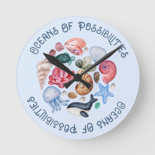 Ocean Themed Round Clock