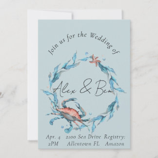 Ocean Themed Wedding Invitations for Beach Wedding