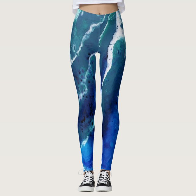 Ocean Tide Abstract Leggings (Front)