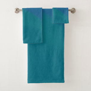 Ocean Tide Blue and Green Minimalist Bath Towel Set