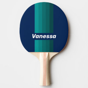 Ocean Tide Pin Stripes with Name Ping Pong Paddle