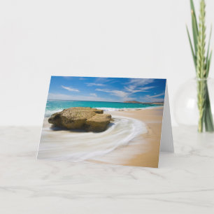 Ocean Tide Swirls On The Beach Card