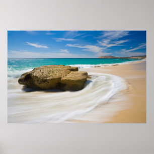 Ocean Tide Swirls On The Beach Poster