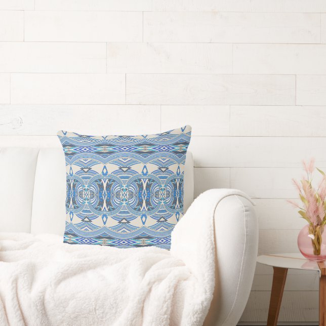 Ocean Tides Abstract Tribal  Cushion (Couch)