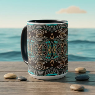 Ocean Tides Abstract Tribal Mug