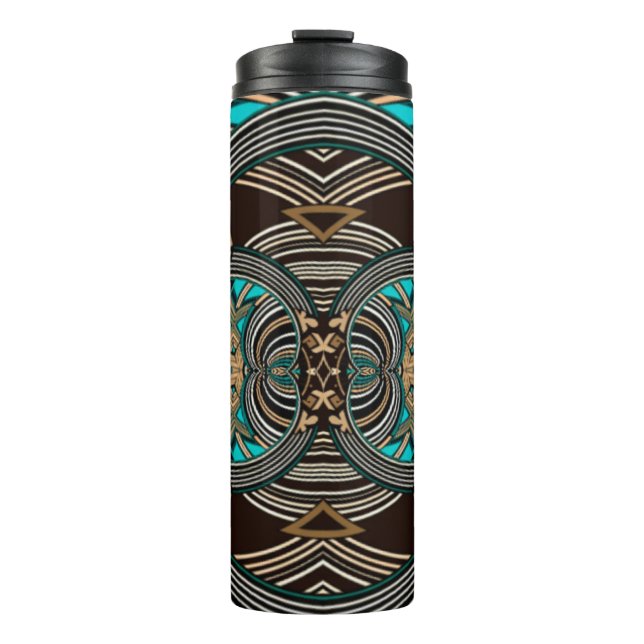 Ocean Tides Abstract Tribal  Thermal Tumbler (Front)