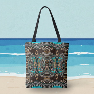 Ocean Tides Abstract Tribal Tote Bag