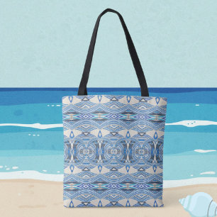 Ocean Tides Abstract Tribal Tote Bag