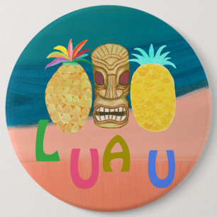 Ocean Tiki Pineapple Luau 6 Cm Round Badge
