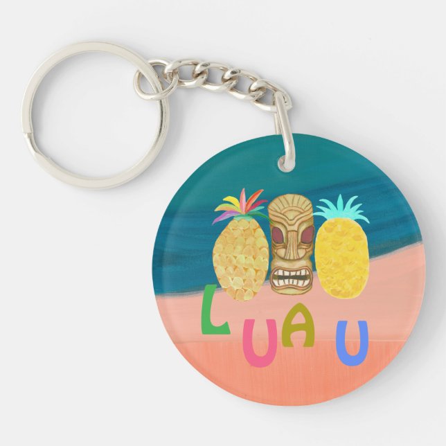 Ocean Tiki Pineapple Luau Key Ring (Front)