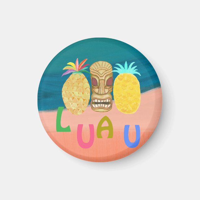 Ocean Tiki Pineapple Luau Magnet (Front)