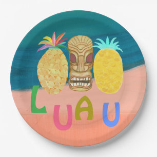 Ocean Tiki Pineapple Luau Paper Plate