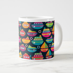 Ocean Transportation Pattern Large Coffee Mug