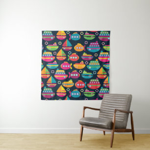 Ocean Transportation Pattern Tapestry