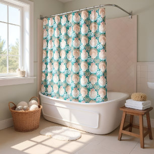 Ocean Treasures emerald Shower Curtain