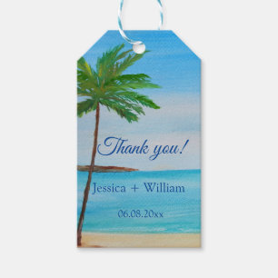 Ocean Tropical Wedding Anniversary Thank you Gift Tags