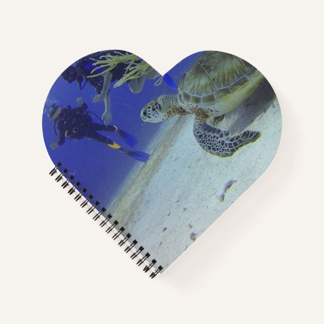 Ocean Turtle Heart Notebook – Nature-Inspired Gift (Front)