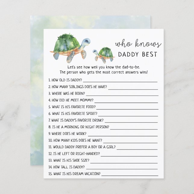 Ocean Turtles - Who knows DADDY best (Front/Back)