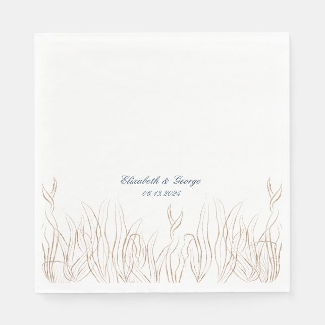 Ocean Under the Sea Elegant Wedding Napkin (Front)