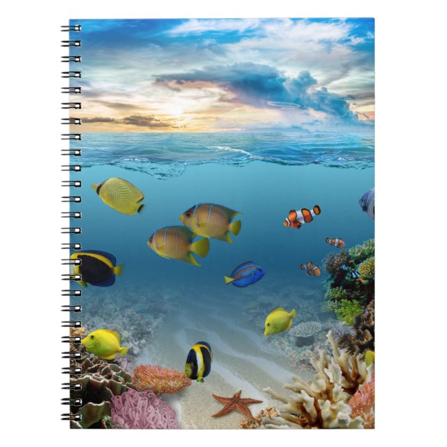 Ocean Underwater Coral Reef Tropical Fish Notebook (Front)