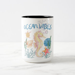 Ocean vibes seahorse beach coffee mug
