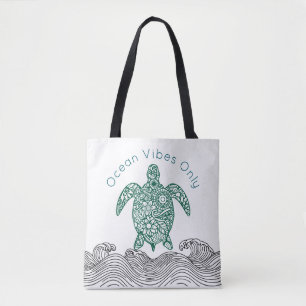 Ocean vibes, Turtle,  Tote Bag