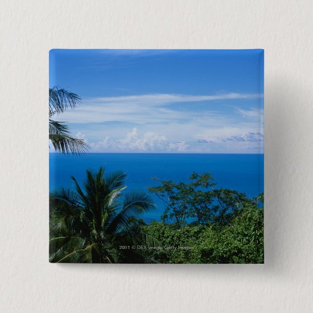 Ocean view 15 cm square badge (Front)
