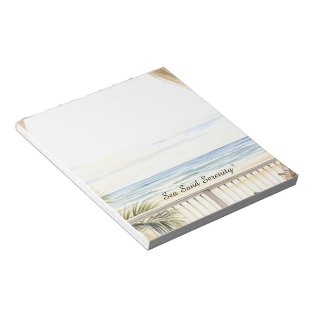 Ocean View Beach Serenity Notepad (Angled)