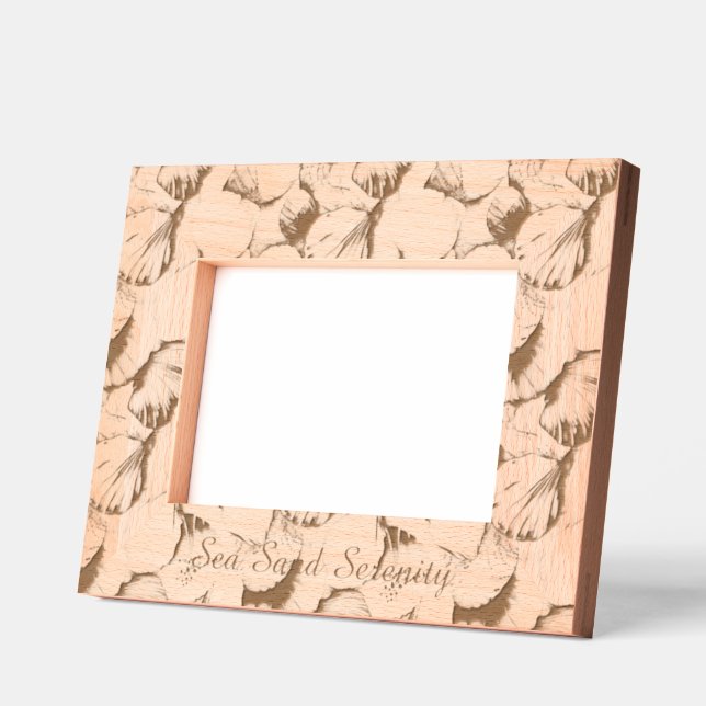 Ocean View Beach Serenity Sea Shells Etched Frames (Left)