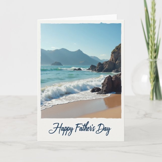 Ocean View Fathers Day Waves Card (Front)