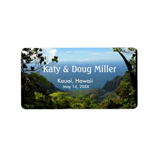Ocean View Hawaii labels for the DIY bride