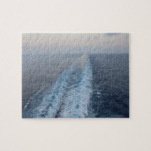 Ocean view of wake from the rear of a cruise jigsaw puzzle