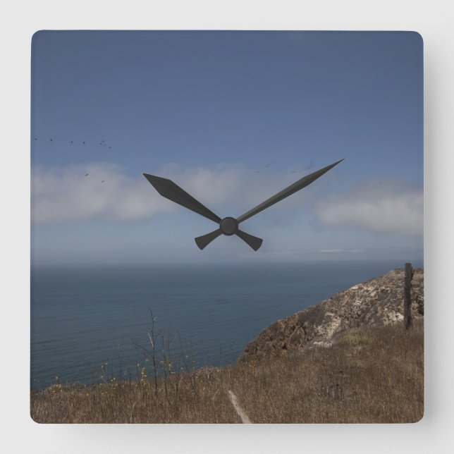 Ocean View Square Wall Clock (Front)