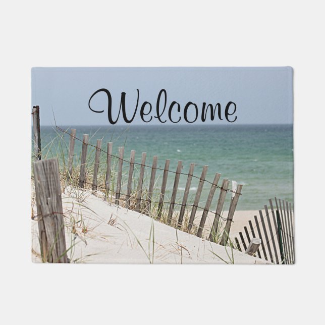 Ocean view through the beach fence doormat (Front)
