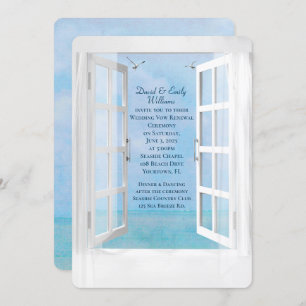 Ocean View Window wedding vow renewal Invitation