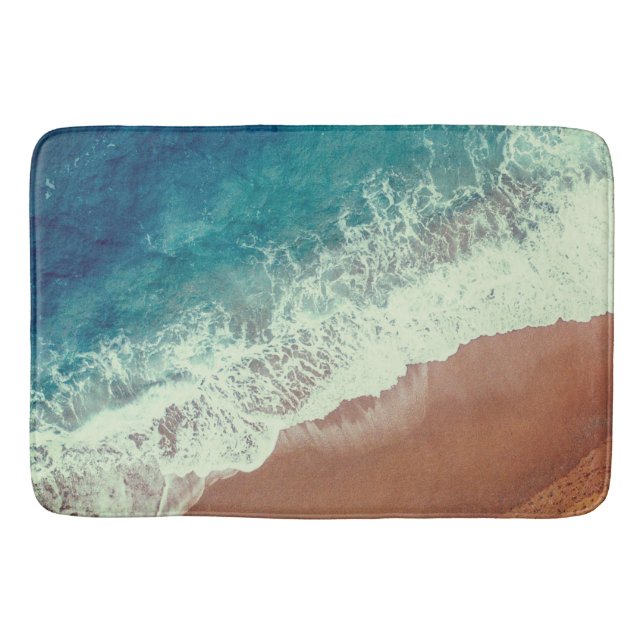 Ocean water beach sand summer seaside shore bath mat (Front)