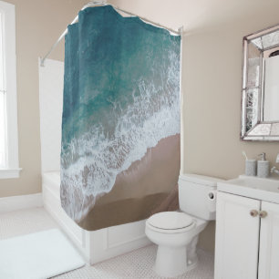 Ocean water beach sand summer seaside shore shower curtain