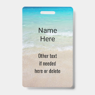 Ocean Water Beach Scene Custom ID Badge