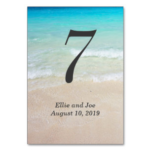 Ocean Water Beach Wedding Reception Table Number