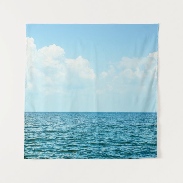 Ocean Water, Clear Blue Sky. Tapestry (Front)
