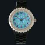 Ocean Water Waves Nautical Beach Starfish Blue Watch<br><div class="desc">The pretty ocean-inspired pattern on this wristwatch shows water waves in varying shades of blue and teal green. It's a beautiful nautical design for anyone who loves the sea and the beach. The swirling waves of water will make you want to sail away. White starfish form a circle in the...</div>