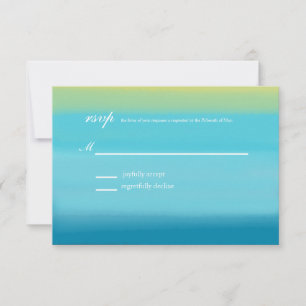 Ocean Watercolor Monogram Collection   rsvp Card