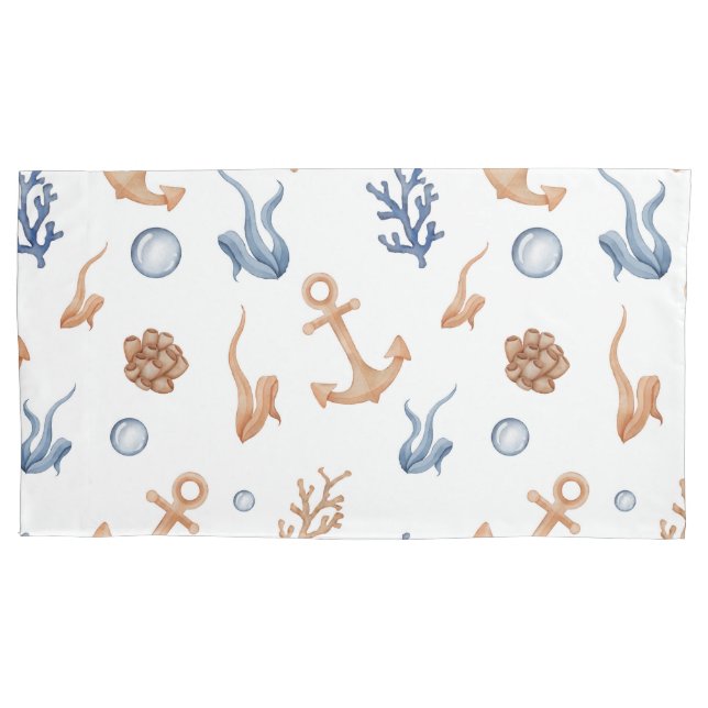 Ocean Watercolor Pillowcase (Front)