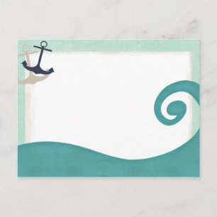 Ocean Wave Achors Nautical Post Card