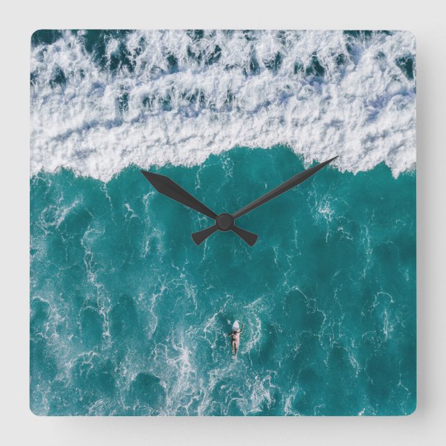 Ocean Wave Acrylic Wall Clock (Front)