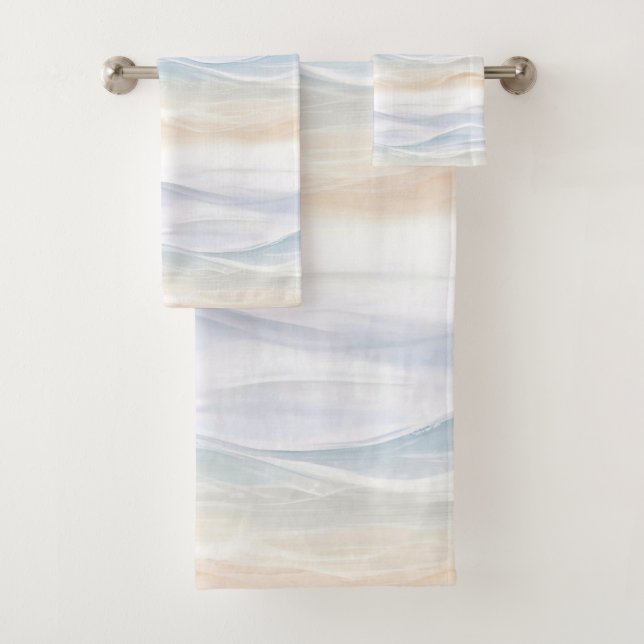 Ocean Wave Beach Design 365 Bath Towel Set (Insitu)