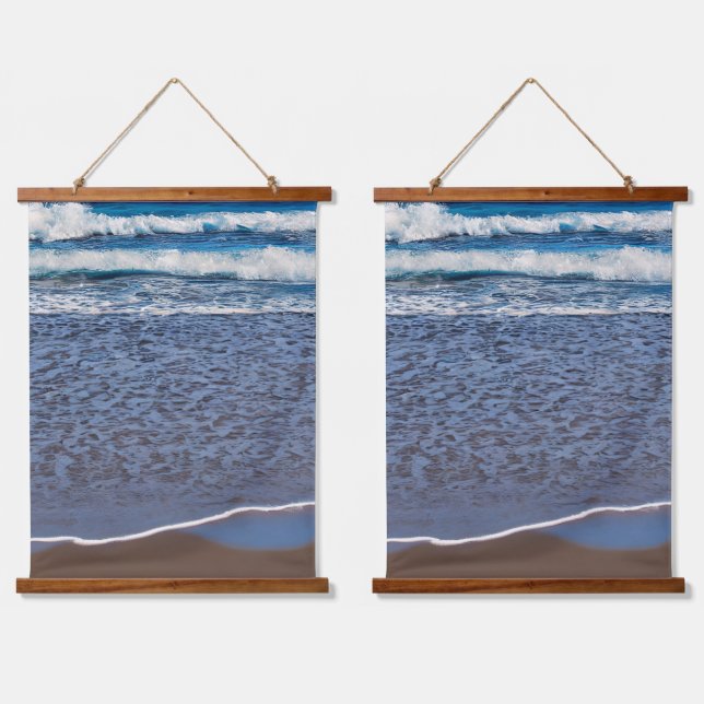 Ocean Wave Beach Shoreline Hanging Tapestry (Double)