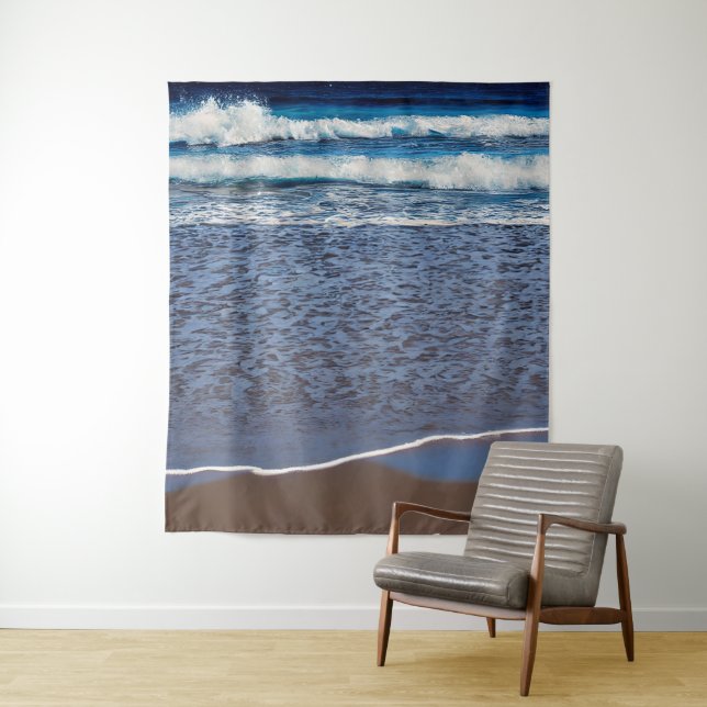 Ocean Wave Beach Shoreline  Tapestry (In Situ)
